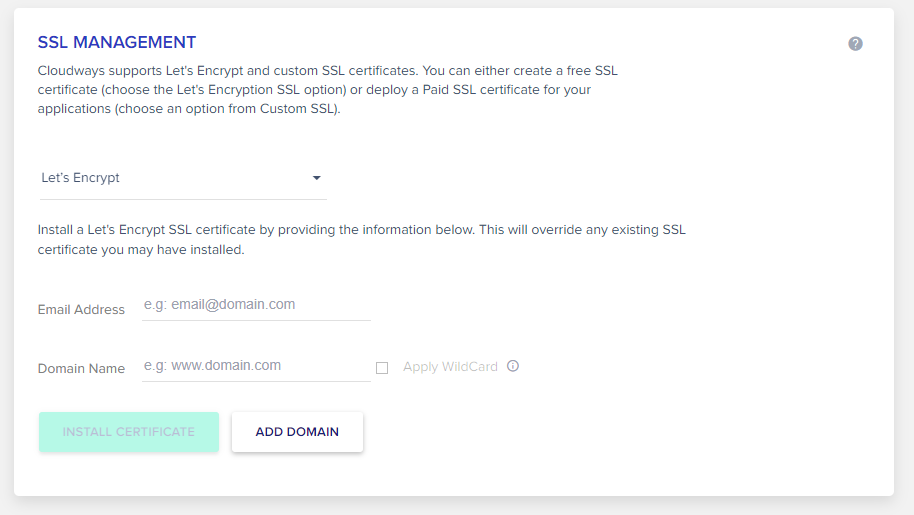 How to add free SSL certificate in Cloudways