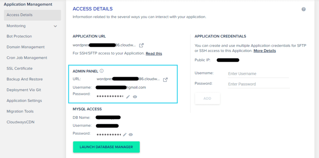 How to access WordPress dashboard from Cloudways control panel