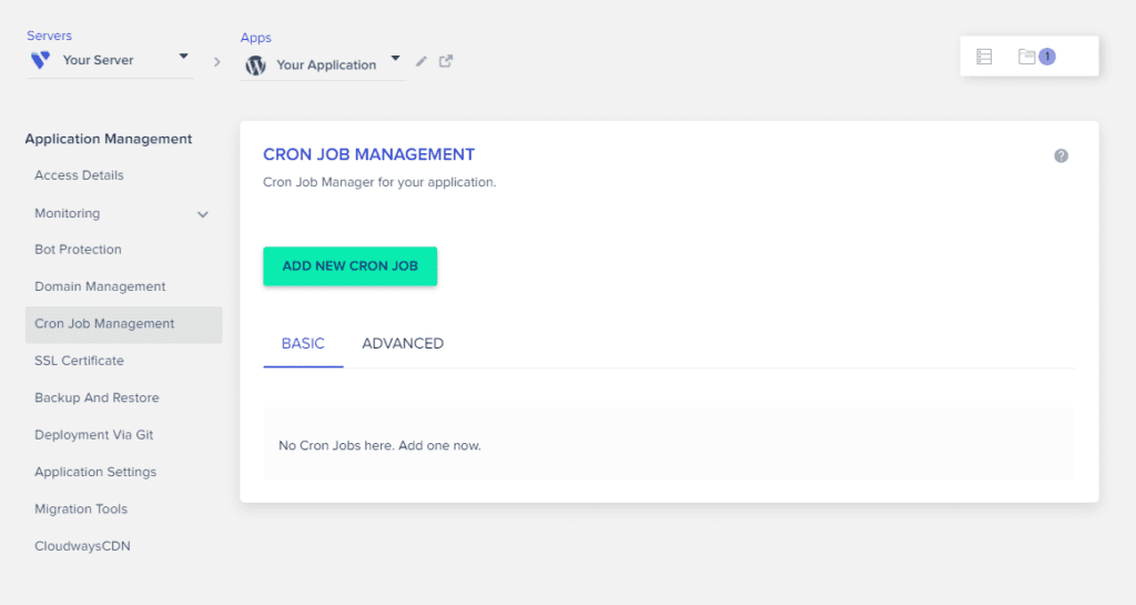 Cron job management in Cloudways