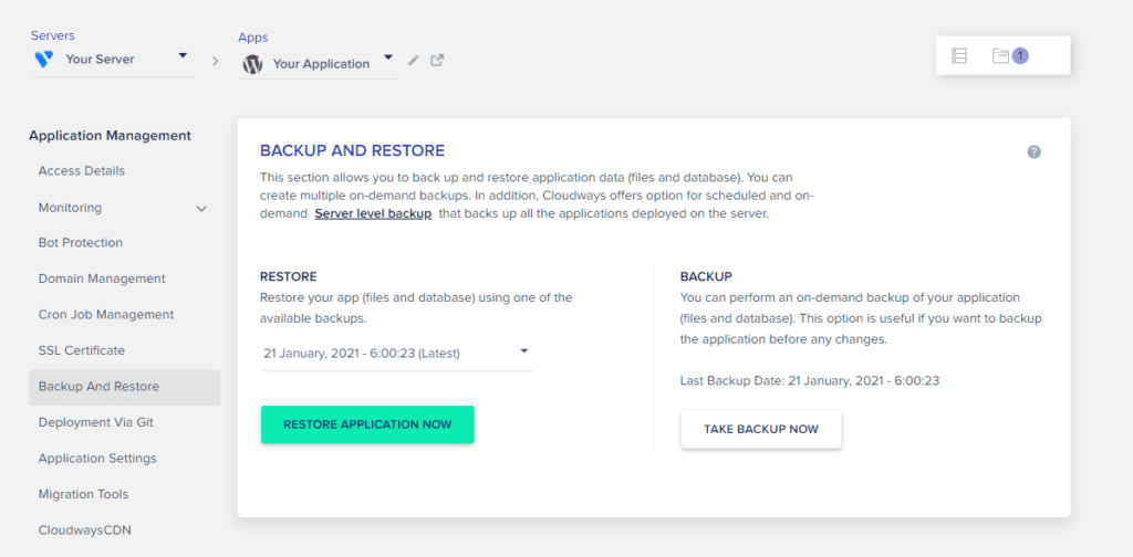 How to backup & restore your WordPress site in Cloudways