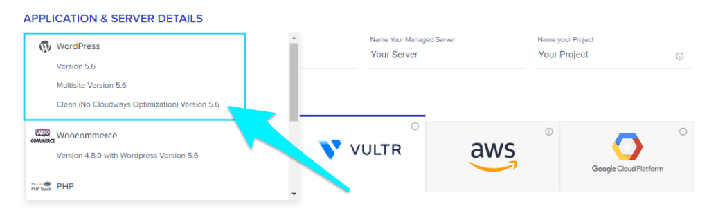 Selecting the right configuration for your WordPress application in Cloudways
