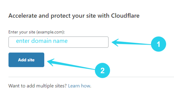 Add website to Cloudflare