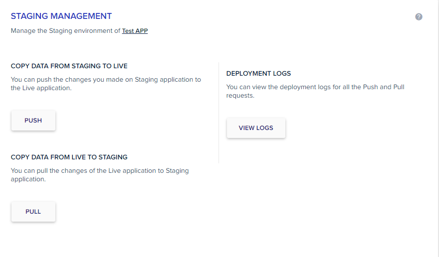 Staging management in Cloudways