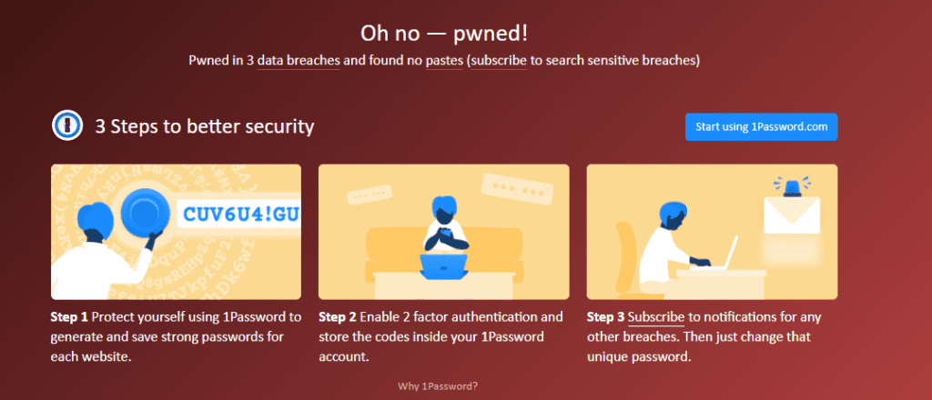 Haveibeenpwned website