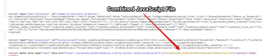 How to find combined JavaScript file