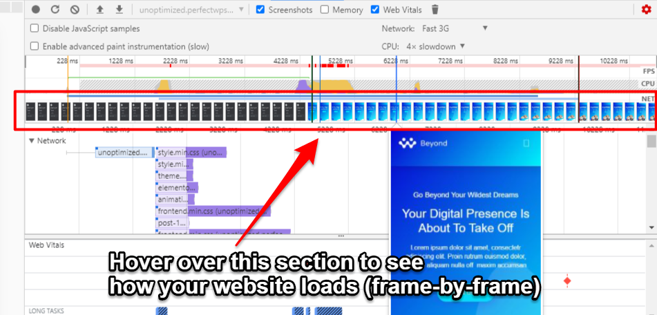 Where the Frames section located