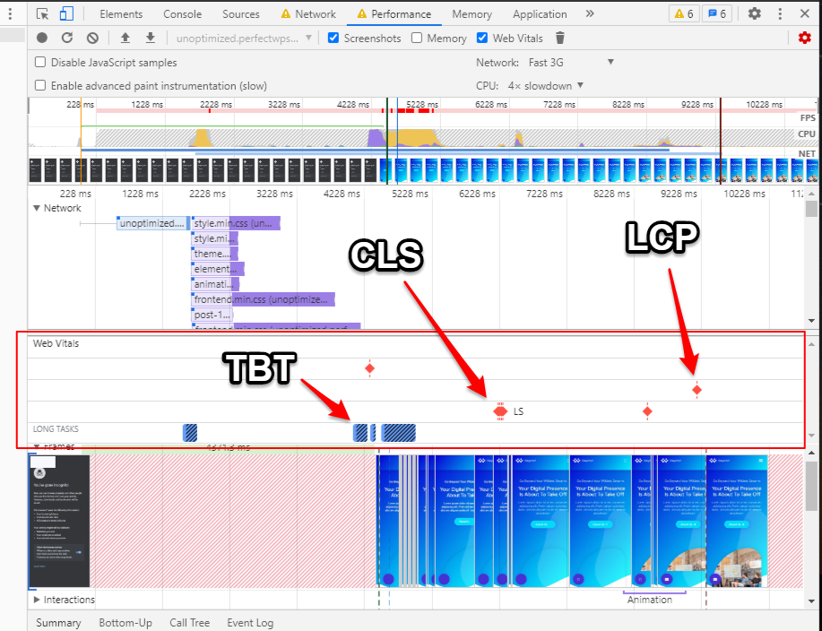 Where to find the Core Web Vitals metrics