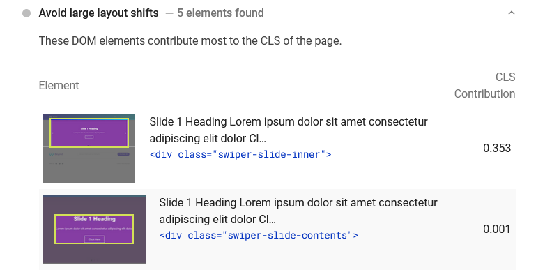 How slider can cause CLS